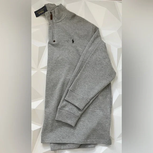Polo Ralph Lauren Men’s XXL Gray Zip Pullover Sweater Classic-Vintage Look